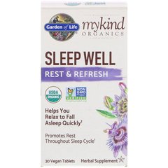 Комплекс для сна, отдыха и свежести, MyKind Organics, Garden of Life, 30 веганских таблеток - фото