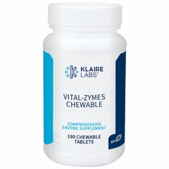 Пробиотики, Витал Зимес жевательные, Vital-Zymes Chewable, Klaire Labs, 180 Tаблеток - фото