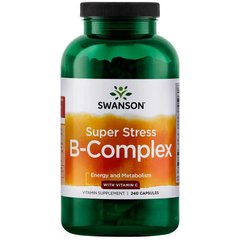 B-комплекс & Витамин C, Super Stress Vitamin B-Complex with Vitamin C, Swanson, 240 капсул - фото