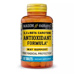 Антиоксидант Витамины A, E, C, Vitamin E, C & Beta Carotene, Mason Natural, 60 таблеток - фото