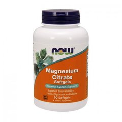 Магний цитрат, Magnesium Citrate, Now Foods, 134 мг, 90 гелевых капсул - фото