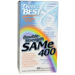 Аденозилметионин, SAM-e (S-Adenosyl-L-Methionine), Doctor's Best, 400 мг, 60 таблеток - фото