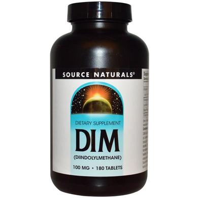 Дііндолілметан, DIM, Source Naturals, 100 мг, 180 таблеток - фото