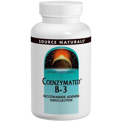 Витамин В3 (никотинамид), Coenzymated B-3, Source Naturals, коэнзимированный, сублингвальный, 25 мг, 60 таблеток - фото