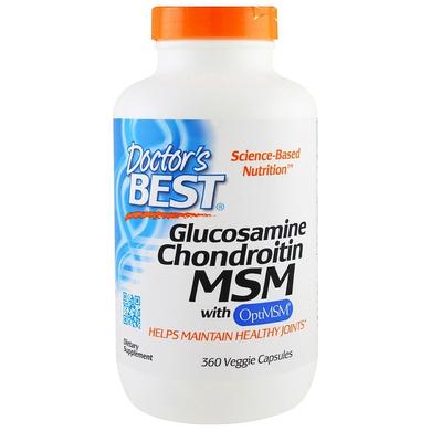 Глюкозамін хондроітин МСМ, Glucosamine Chondroitin MSM, Doctor's Best, 360 капсул - фото