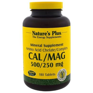 Кальцій і магній, Cal/Mag, Nature's Plus, 500/250 мг, 180 таблеток - фото