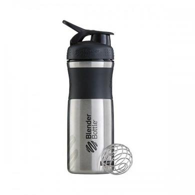Шейкер Stainless Steel c шариком, Black/Cyan, черно-бирюзовый, Blender Bottle, 820 мл - фото