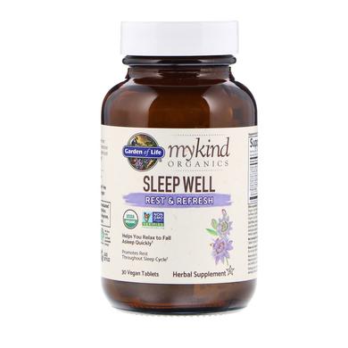 Комплекс для сну, відпочинку і свіжості, MyKind Organics, Garden of Life, 30 веганських таблеток - фото