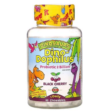 Пробіотики Діно-дофилус для дітей, Dino-Dophilus, Kal, смак вишні, 60 шт - фото
