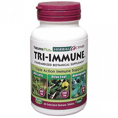 Травяной комплекс для иммунитета, Tri-Immune, Nature's Plus, Herbal Actives, 60 таблеток длительного высвобождения - фото