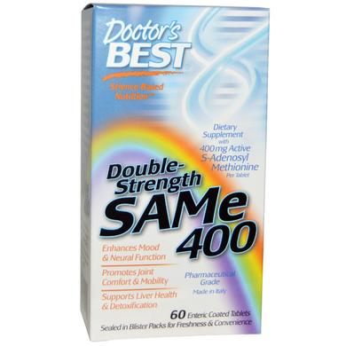 Аденозилметіонін, SAM-e (S-Adenosyl-L-Methionine), Doctor's Best, 400 мг, 60 таблеток - фото