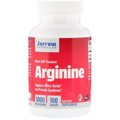 Аргінін, Arginine, Jarrow Formulas, 1000 мг, 100 таблеток - фото