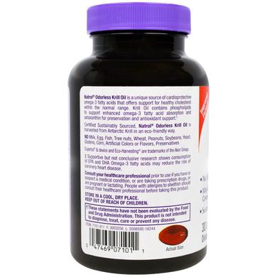 Масло криля, Odorless Krill Oil, Natrol, 500 мг, 30 гелевыех капсул - фото