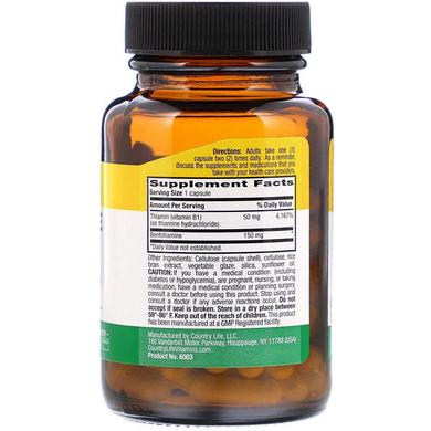 Бенфотиамин c коэнзимным В1, Benfotiamine, Country Life, 150 мг, 60 капсул - фото