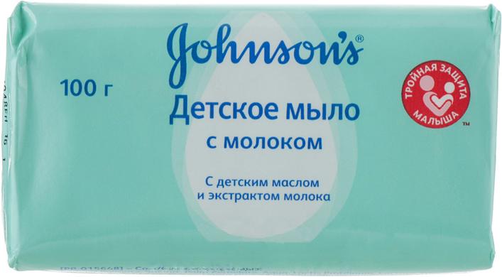 Мило дитяче з екстрактом молока, Johnson’s Baby, 100 г - фото