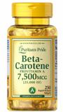 Бета-каротин, Beta-Carotene, Puritan's Pride, 25000 МЕ, 250 гелевых капсул, фото