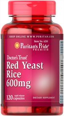 Красный дрожжевой рис, Red Yeast Rice, Puritan's Pride, 600 мг, 120 капсул - фото