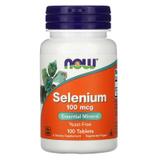 Селен, Selenium, Now Foods, без дрожжей, 100 мкг, 100 таблеток, фото