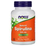 Спирулина натуральная, Spirulina, Now Foods, 500 мг, 120 капсул, фото