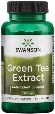 Зелений чай, екстракт, Green Tea Extract, Swanson, 500 мг, 60 капсул - фото
