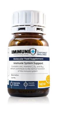 Молекулярна (дієтична) добавка для імунітету, Immune+, Oxford Biolabs, 90 рослинних капсул - фото