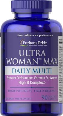 Мультивітаміни для жінок ультра, Ultra Woman™ Max Daily Multivitamin, Puritan's Pride, 90 капсул - фото