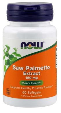 Со Пальметто, экстракт, Saw Palmetto, Now Foods, 160 мг, 60 гелевых капсул - фото