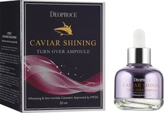 Сыворотка с экстрактом икры для интенсивного восстановления кожи лица, Caviar Shining Turn Over Ampoule Renewal, Deoproce, 30 мл - фото