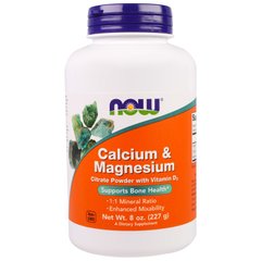 Кальций и магний, Calcium & Magnesium, Now Foods, 1:1, 227 г - фото