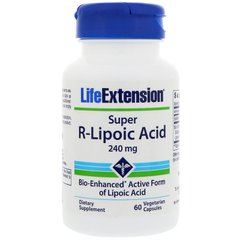 R липоевая кислота, R-Lipoic Acid, Life Extension, 240 мг, 60 капсул - фото