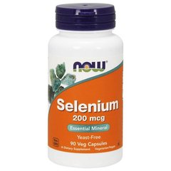 Селен без дріжджів, Selenium, Now Foods, 200 мкг, 90 капсул - фото