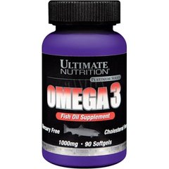 Омега 3, 1000 мг, Ultimate Nutrition, 90 капсул - фото