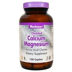 Кальций и магний, Calcium Magnesium, Bluebonnet Nutrition, хелат, 120 капсул - фото