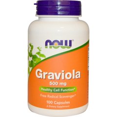 Гуанабана, Гравиола (Graviola), Now Foods, 500 мг, 100 капсул - фото