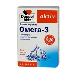 Актив Омега –3, 800 мг, Doppel Herz, 30 капсул - фото