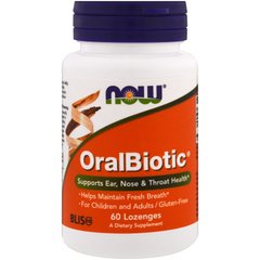Пробиотики (орал), OralBiotic, Now Foods, 60 таблеток для рассасывания - фото