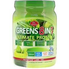Гороховий протеїн, Ultimate Greens 8 in 1 with Protein, Olympian Labs Inc., 518 гр - фото