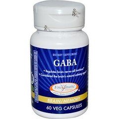ГАМК для пам'яті, GABA, Enzymatic Therapy (Nature's Way), 60 капсул - фото