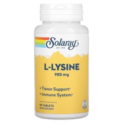 Лізин, L-Lysine, Solaray, 1000 мг, 90 таблеток - фото