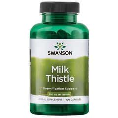 Расторопша, Milk Thistle, Swanson, 500 мг, 100 капсул - фото