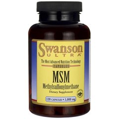 МСМ (метилсульфонілметан), Ultra MSM, Swanson, 1000 мг, 120 капсул - фото