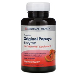 Папайя ензими, Chewable Original Papaya Enzyme, American Health, 250 жувальних таблеток - фото