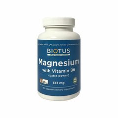 Магний и витамин В6, Magnesium with Vitamin B6, Biotus, экстра сильный, 150 капсул - фото
