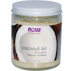Кокосовое масло, Coconut Oil, Now Foods, Solutions, органическое, 207 г - фото