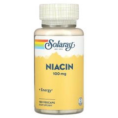 Ниацин, Niacin, Solaray, 100 мг, 100 вегетарианских капсул - фото
