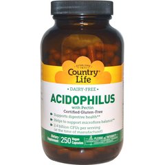 Пробиотики, Acidophilus, Country Life, 250 капсул - фото