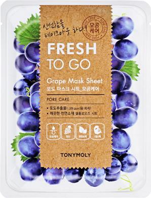 Освіжаюча тканинна маска з виноградом, Fresh To Go Mask Sheet Grape, Tony Moly, 22 г - фото