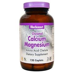Кальцій і магній, Calcium Magnesium, Bluebonnet Nutrition, хелат, 120 капсул - фото