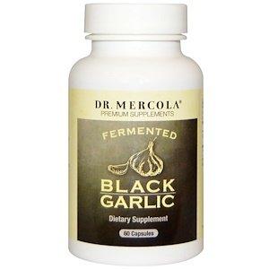 Чёрный чеснок, Black Garlic, Dr. Mercola, ферментированный, 60 капсул - фото