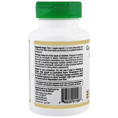 Ехінацея, Echinacea, California Gold Nutrition, EuroHerbs, 400 мг, 60 капсул - фото